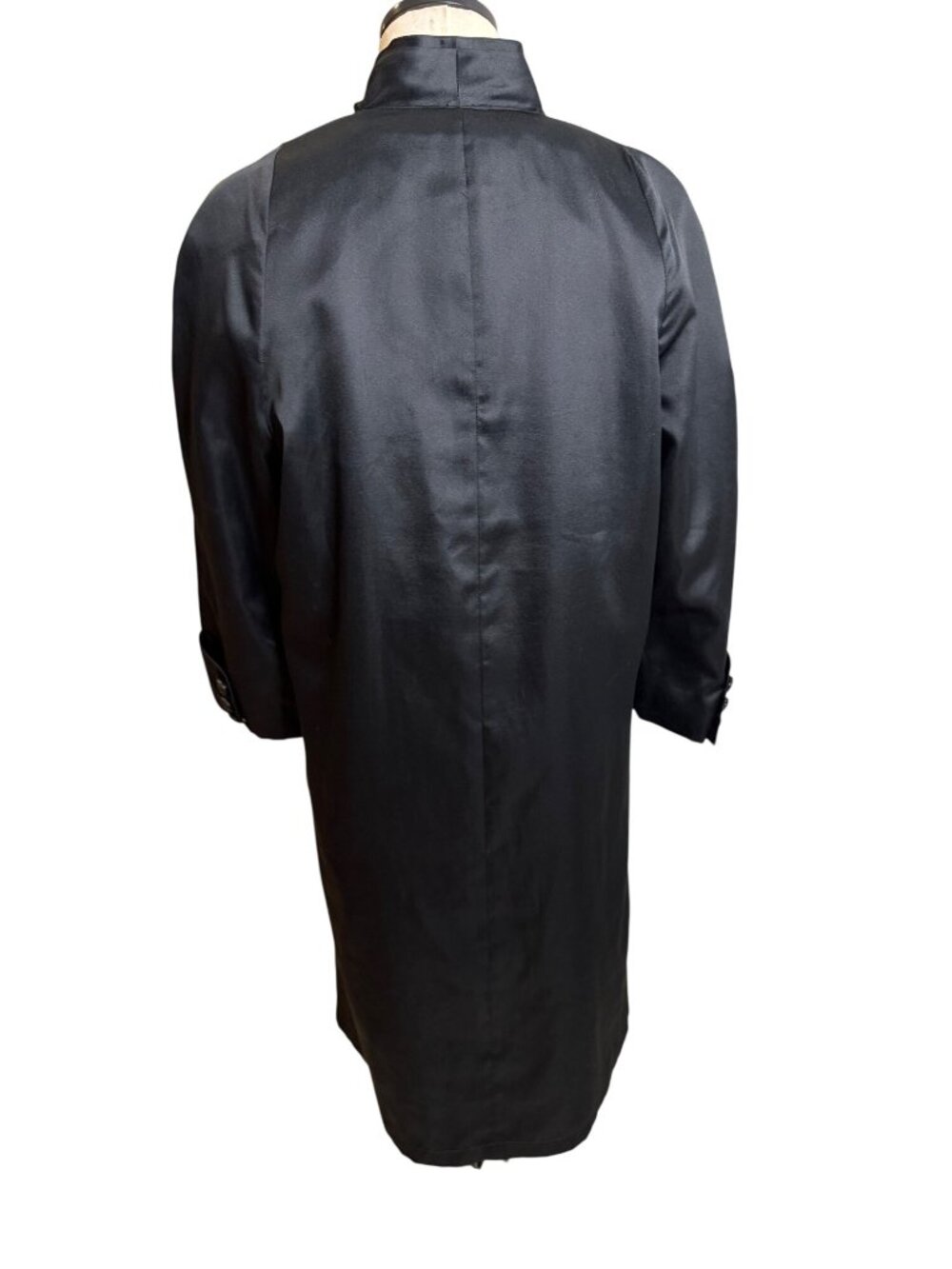 Count Romi All Weather Traveler Evening Coat Size 2 Black Button Front Vintage - Picture 11 of 13